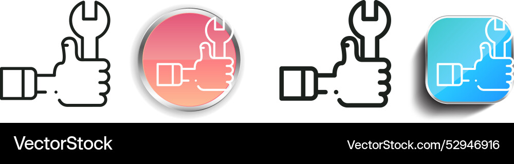 Construction icon thin linear regular and button vector image