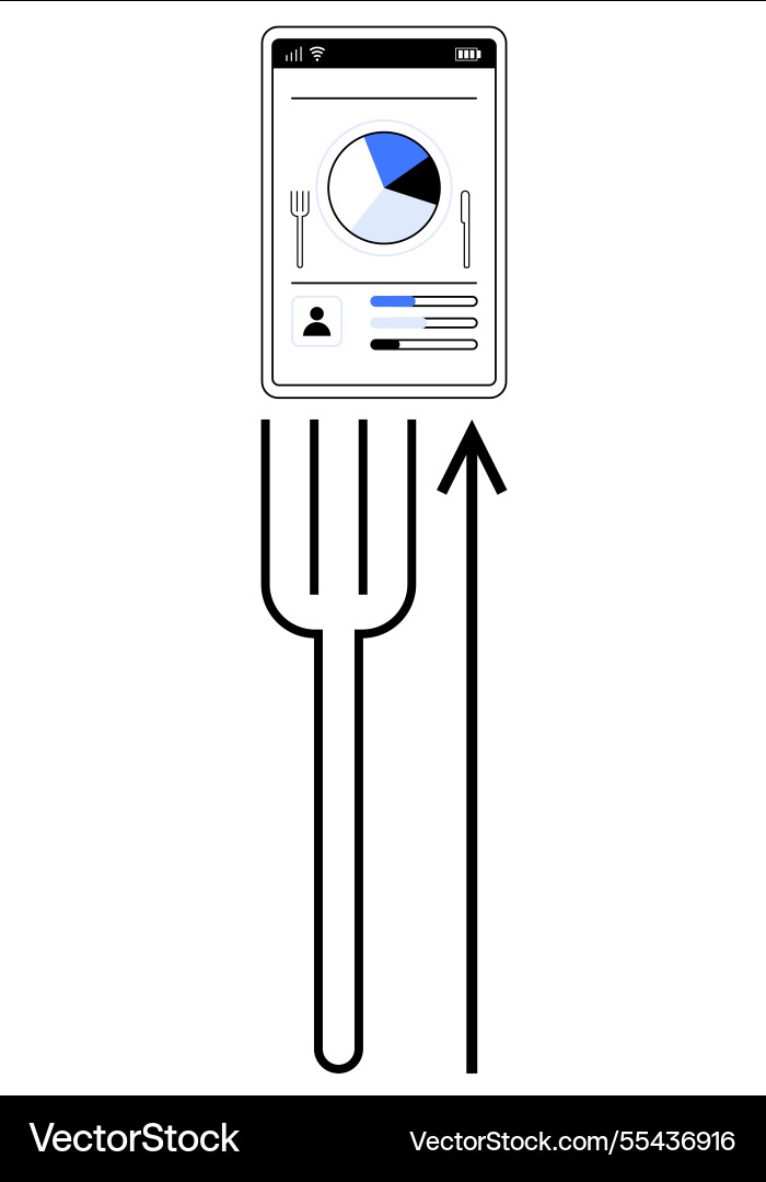 Culinary app usage represented by smartphone Culinary app usage represented by smartphone vector image