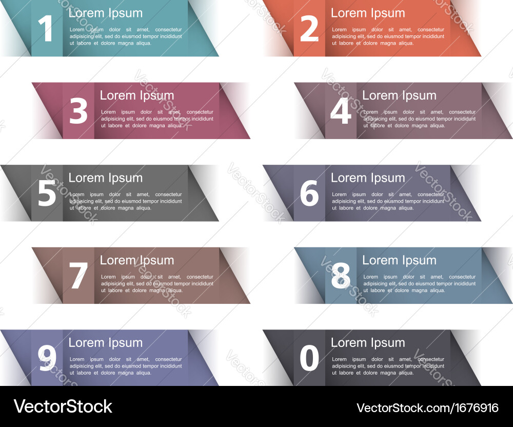Design elements with numbers vector image