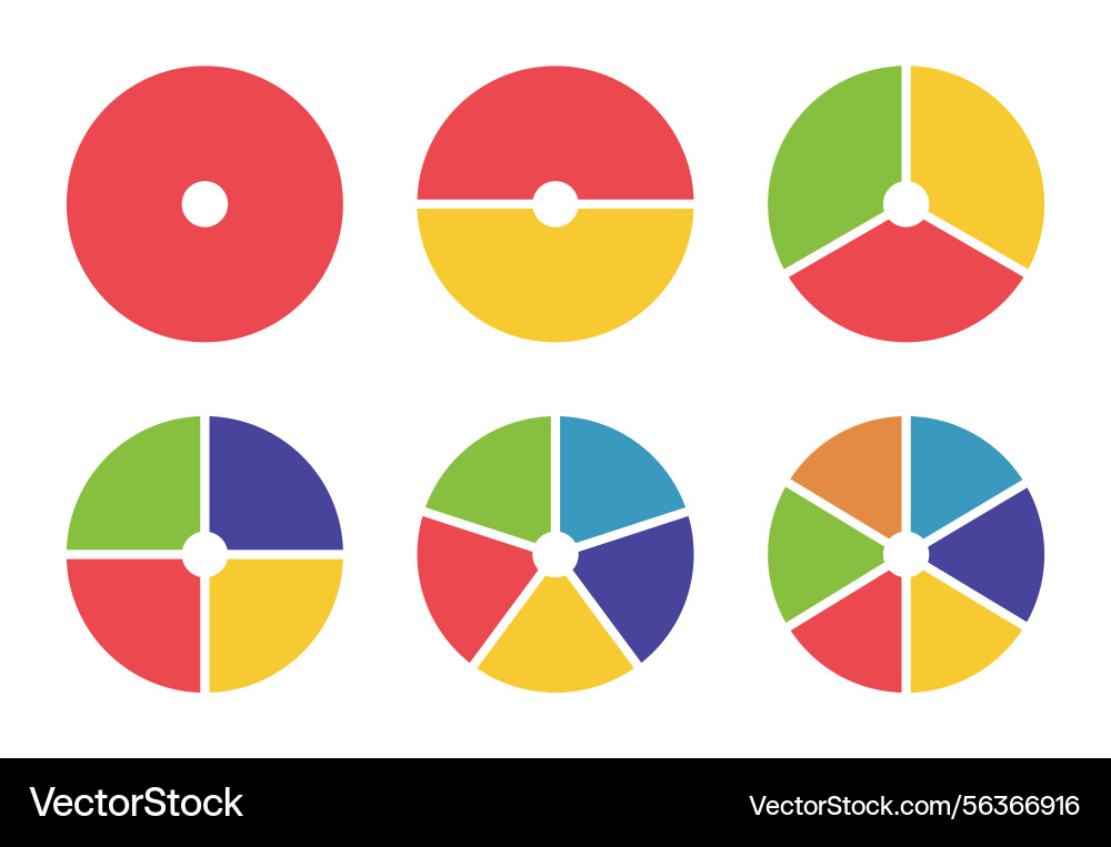 Donut chart segmented on equal parts wheels vector image