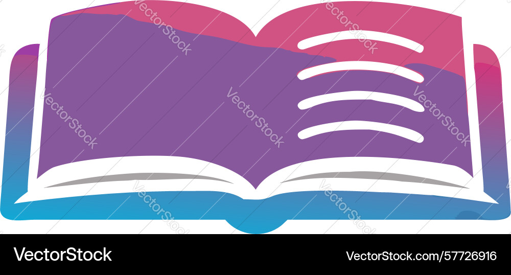 Gradient open book icon for e-learning and vector image