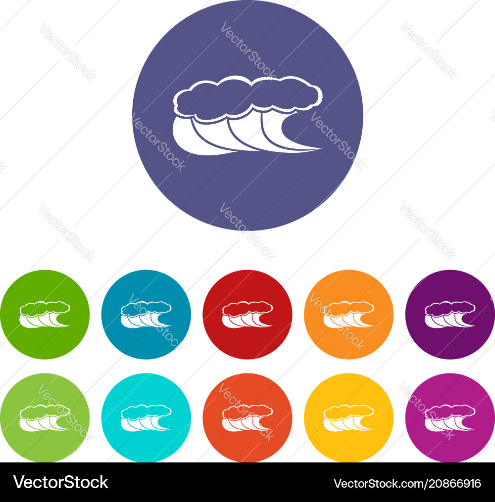 High waves with foam icon simple style High waves with foam icon simple style vector image