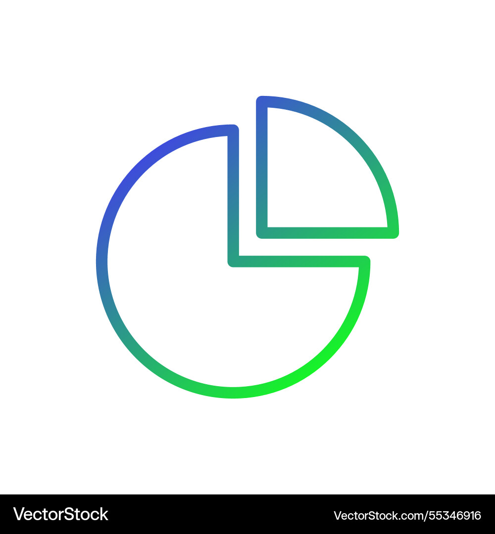 Pie chart graph with percentage representation vector image