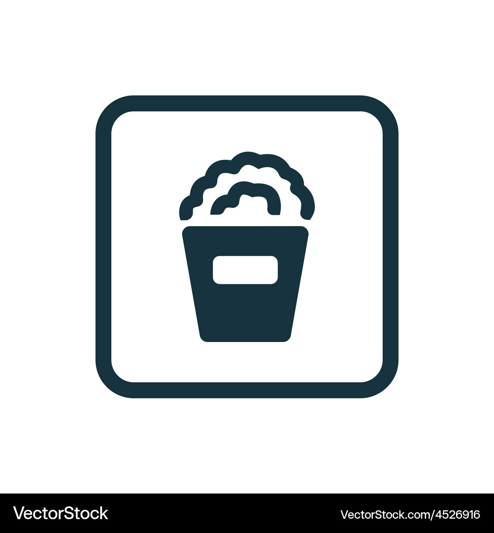 Popcorn icon rounded squares button Vector Image
