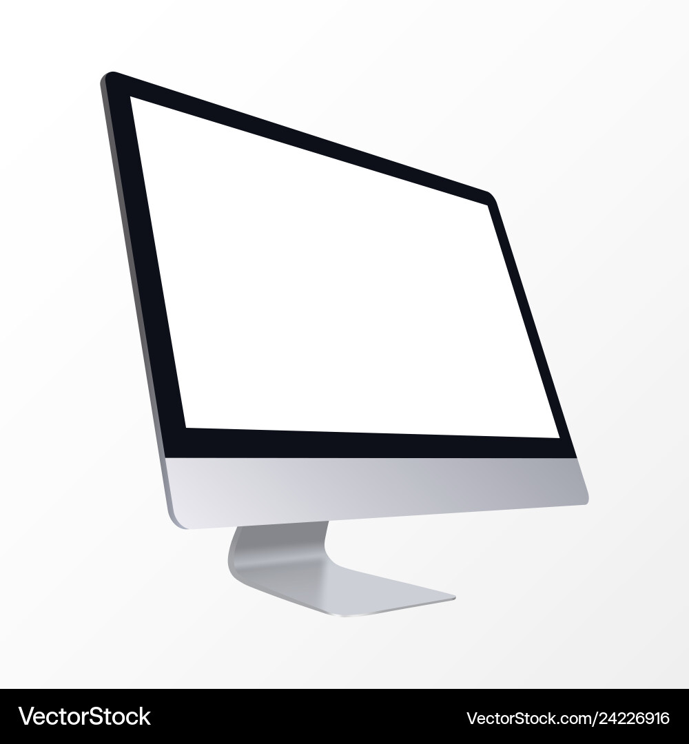 Realistic computer display isolated Realistic computer display isolated vector image