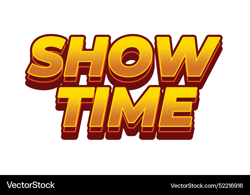 Show time text effect in 3d style with good colors Show time text effect in 3d style with good colors vector image