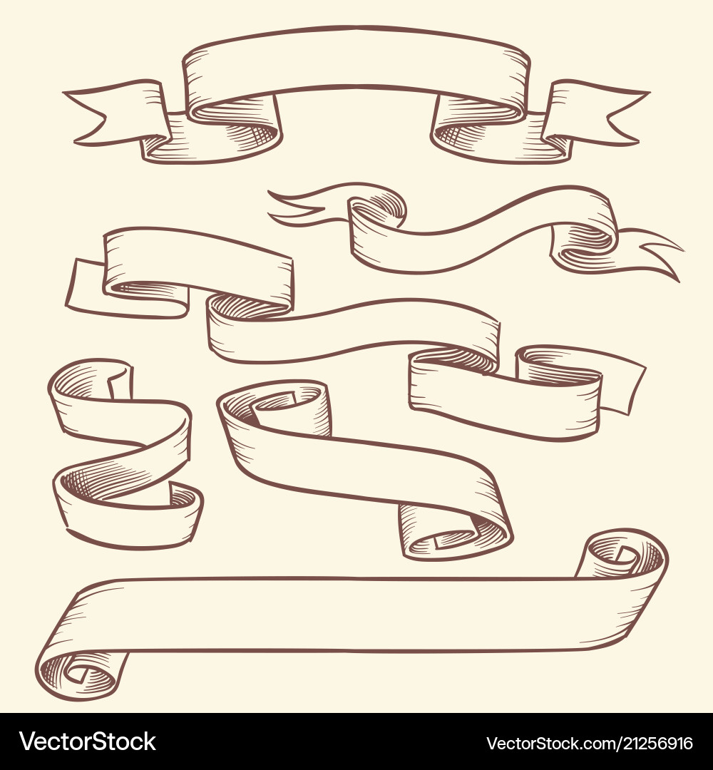 Vintage victorian scroll ribbon banners old tag Vintage victorian scroll ribbon banners old tag vector image