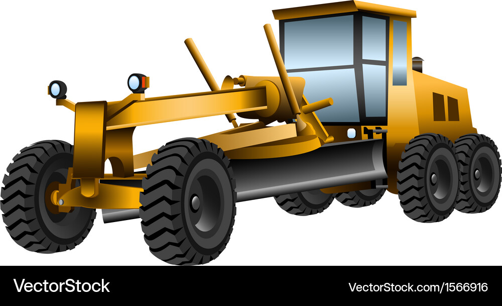 Yellow Grader Machine Vector Image