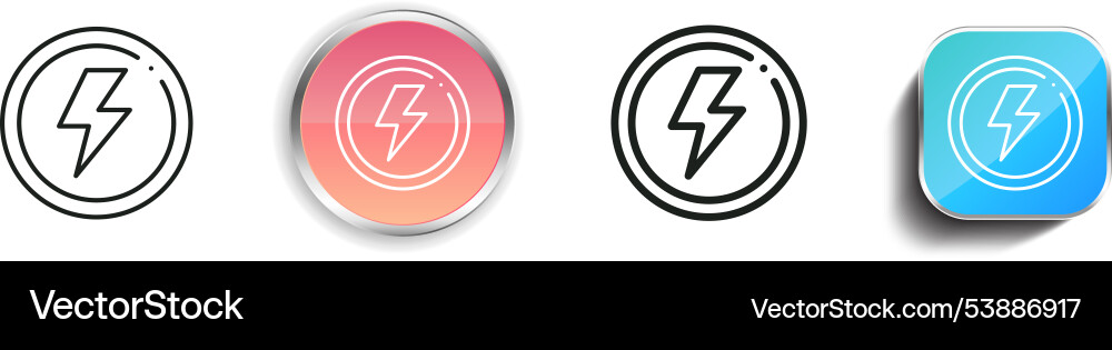 Flash-Symbol dünne lineare regelmäßige und Schaltfläche Stil Flash-Symbol dünne lineare regelmäßige und Schaltfläche Stil vektorbild