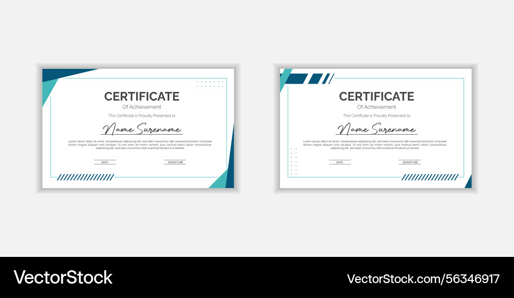 Flat design modern certificate template Royalty Free Vector