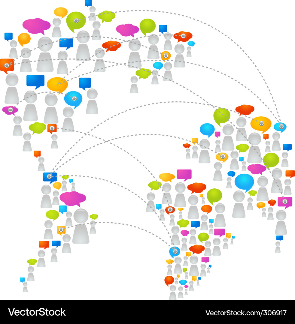 Global Communication Map vector image