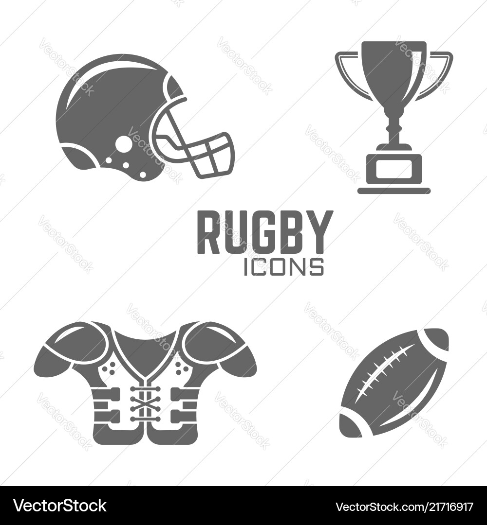 Rugby and Football Icon Set Vector Image