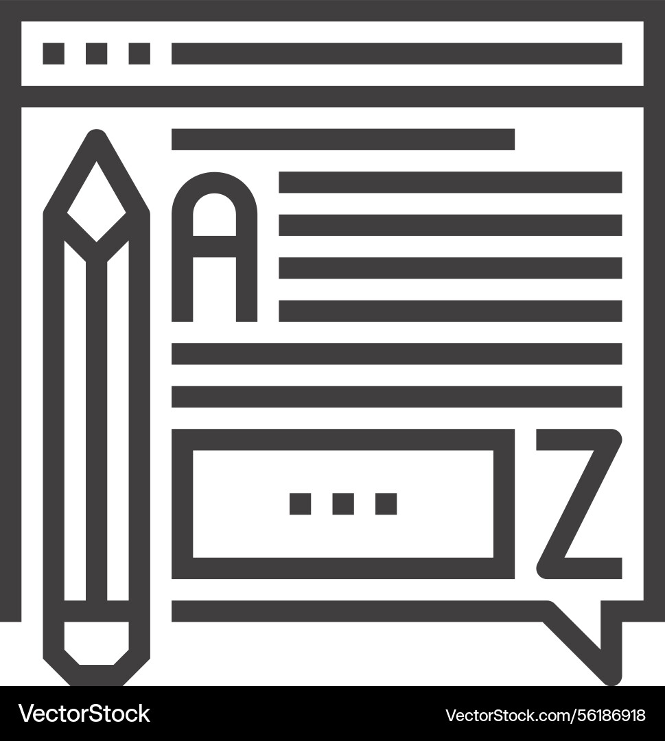 Blogging flat line web icon Vector Image