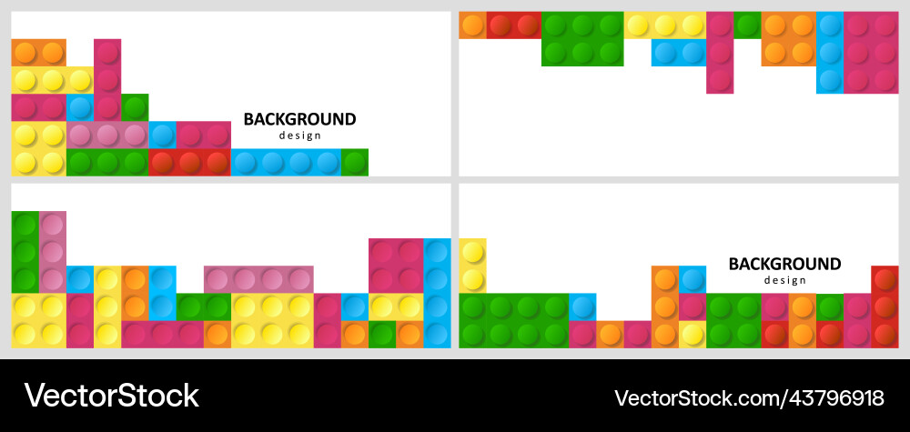 Colorful constructor blocks banners set abstract Colorful constructor blocks banners set abstract vector image