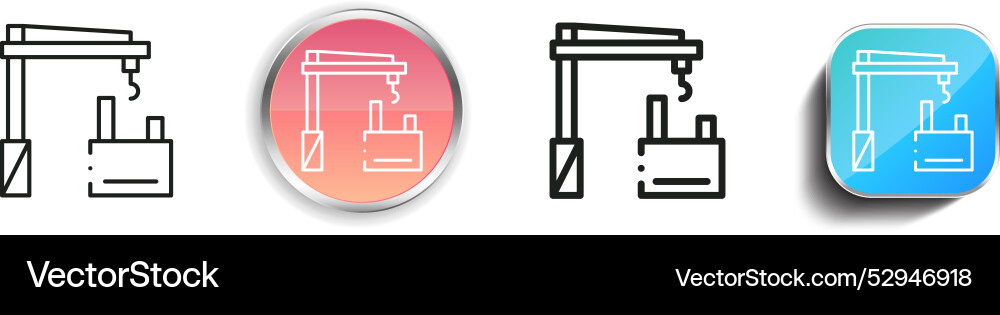 Construction icon thin linear regular and button vector image