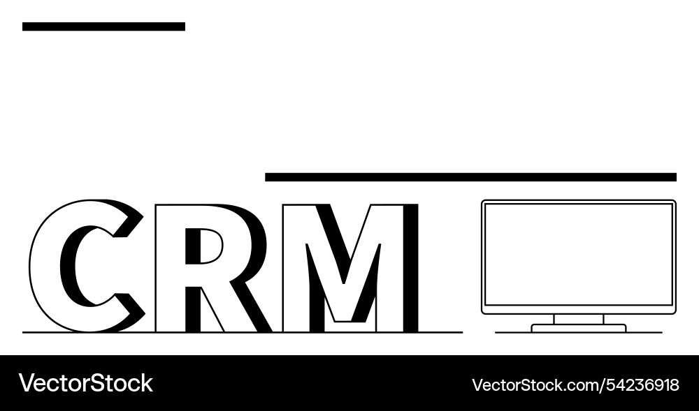 Crm software concept with bold letters Vector Image