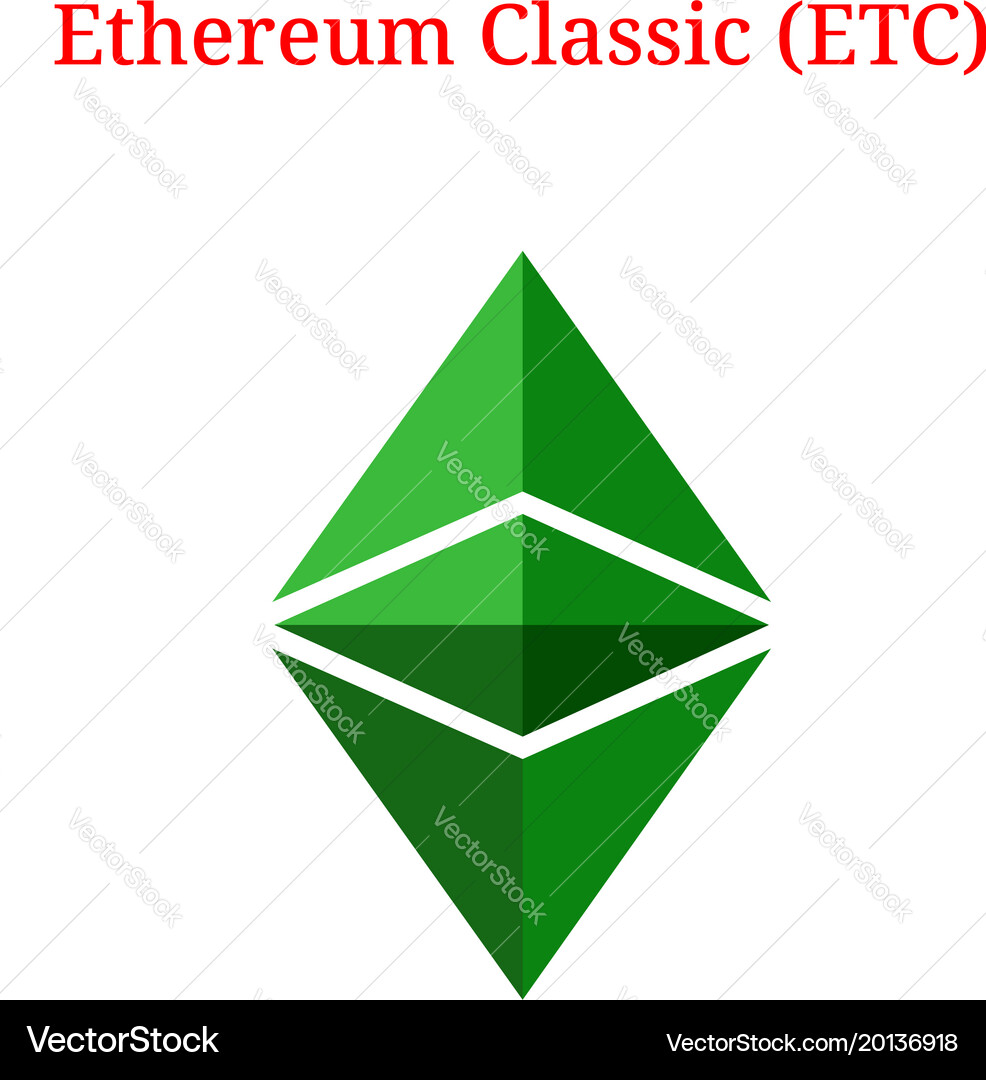 Ethereum classic etc logo – Royalty-Free Vector | VectorStock