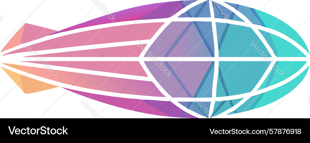 Geometric pattern airship design in modern style Vector Image