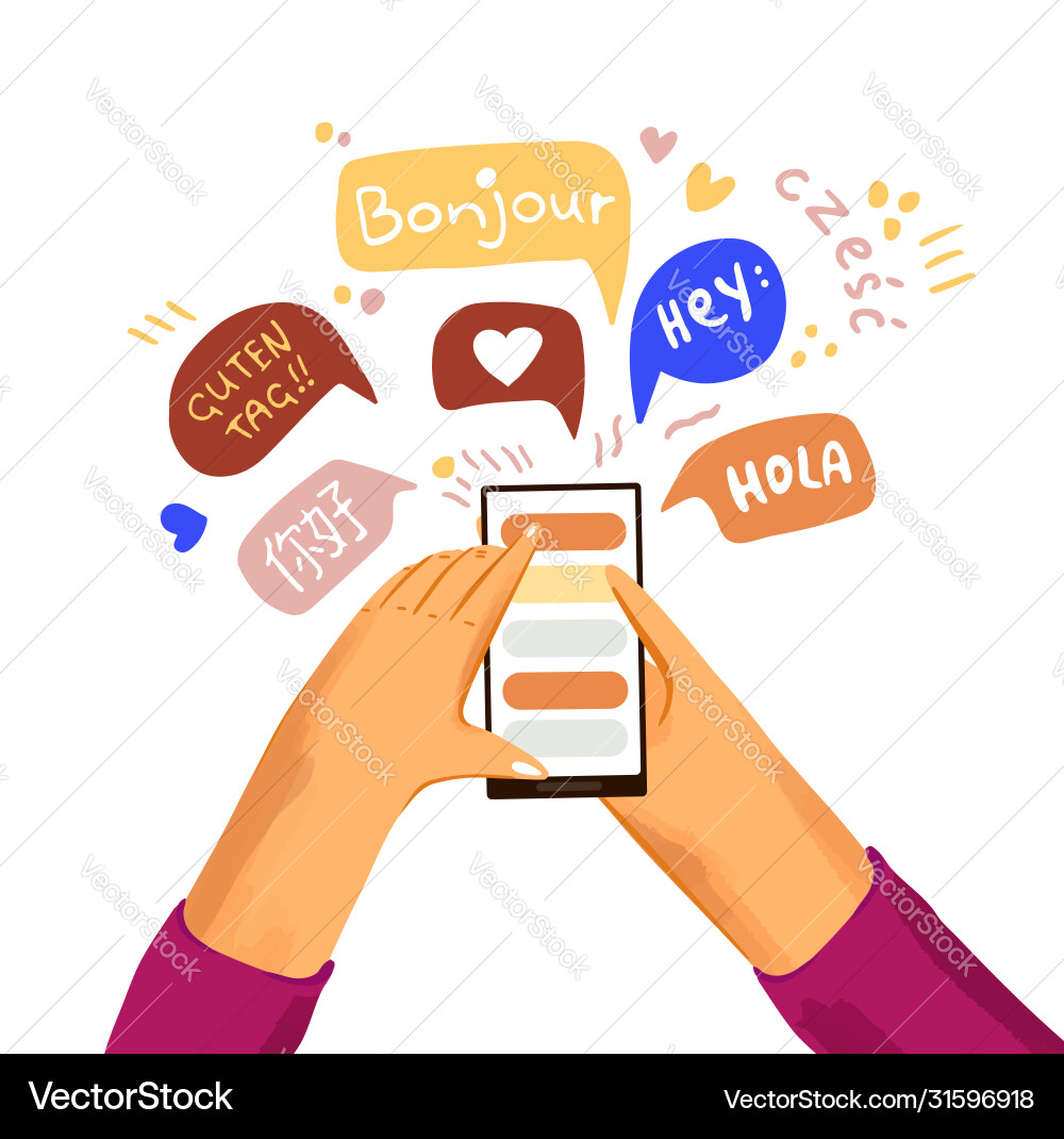 Language Learning App vector image
