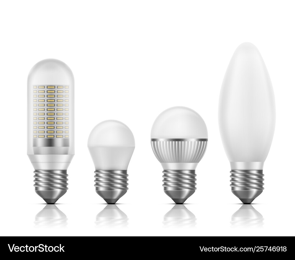 Moderne energieeffiziente LED-Lampen-Set Moderne energieeffiziente LED-Lampen-Set vektorbild