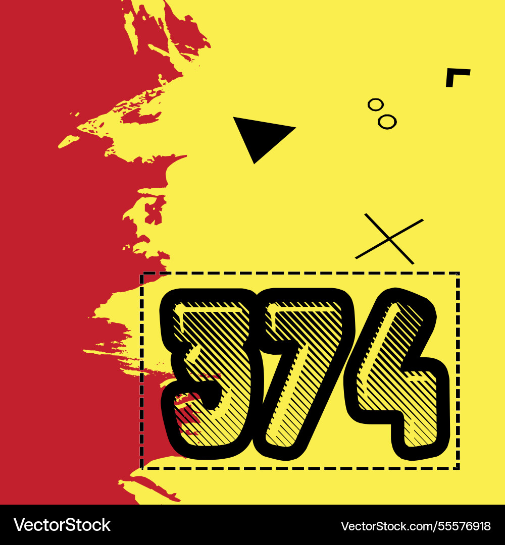 Number font design with decorative dots Vector Image