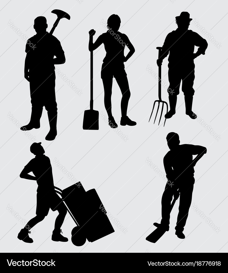 Worker Silhouettes Vector Image