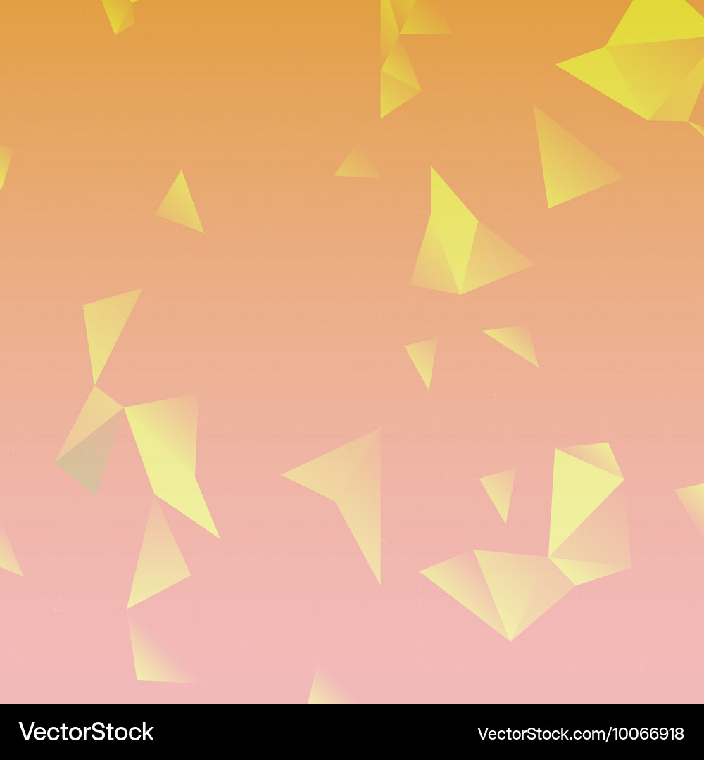 Yellow abstract background with triangles Vector Image