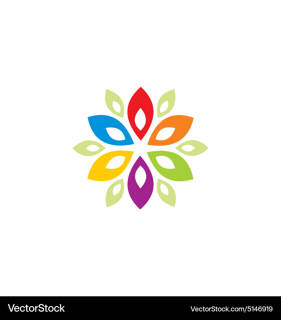 Abstract colorful flower ornament logo – Royalty-Free Vector | VectorStock, image size:950x1080