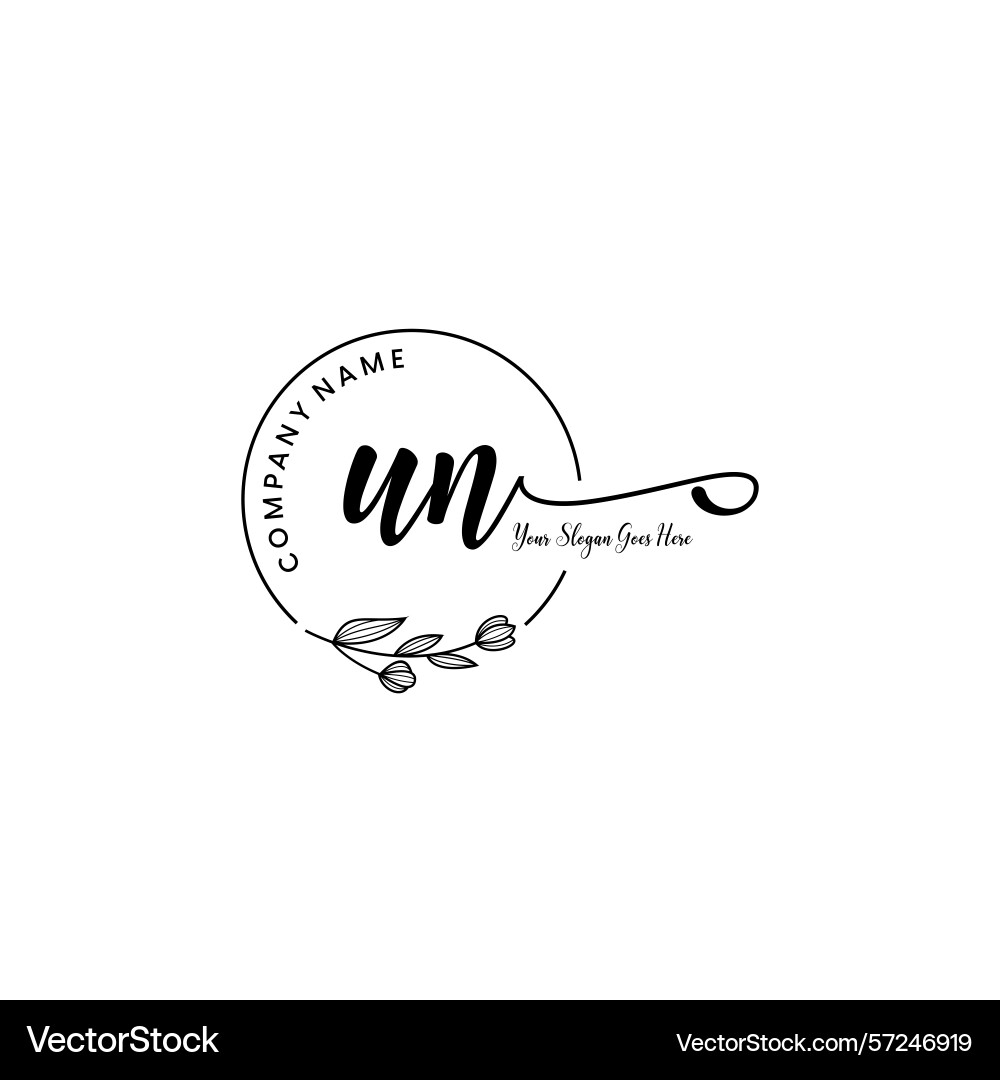 Elegant un initial logo design with botanical Elegant un initial logo design with botanical Vector Image