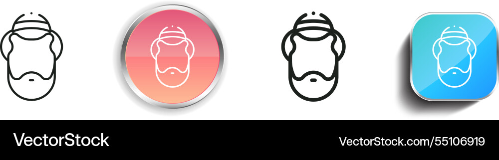Jewish icon thin linear regular and button style vector image