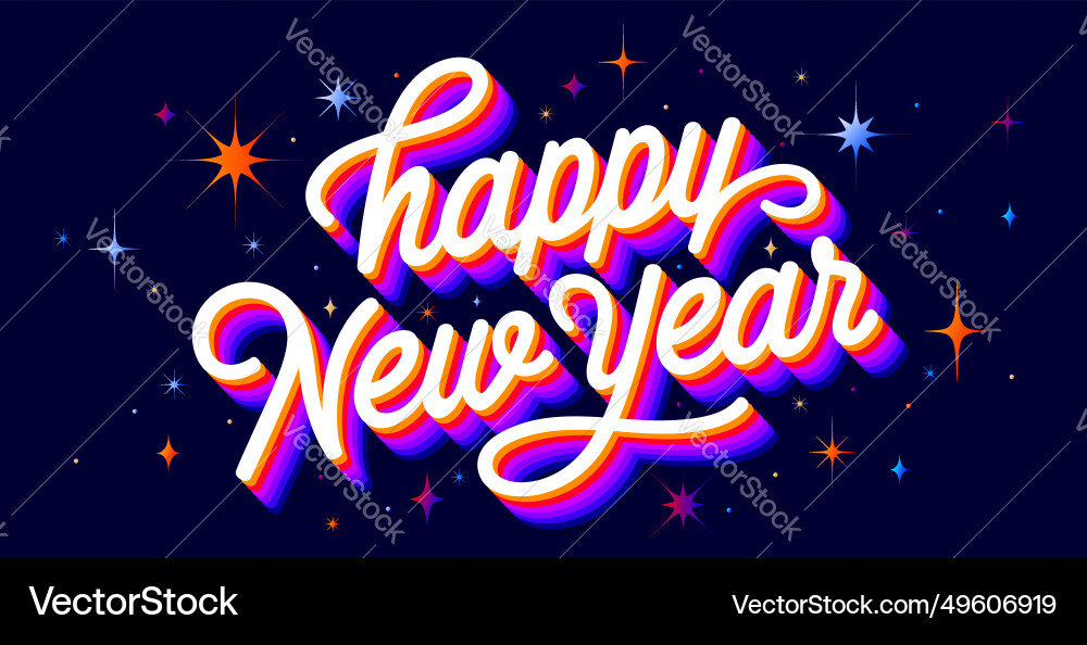 Lettering happy new year Lettering happy new year vector image