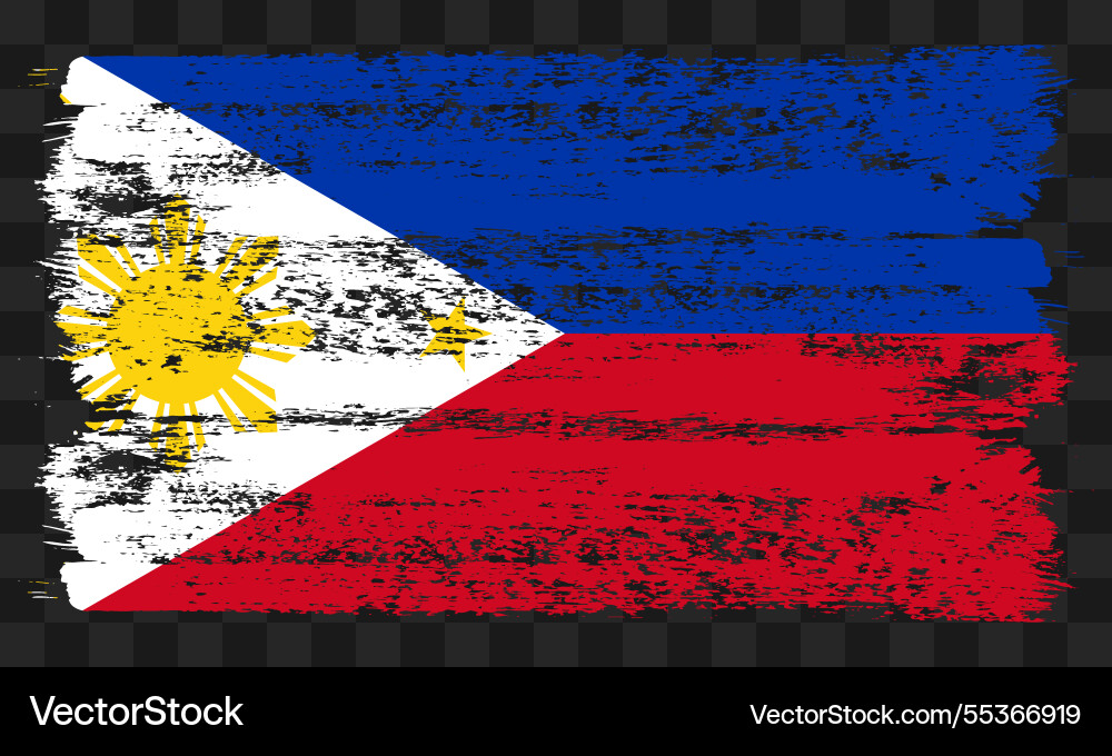 Philippines flag in grunge style Philippines flag in grunge style vector image
