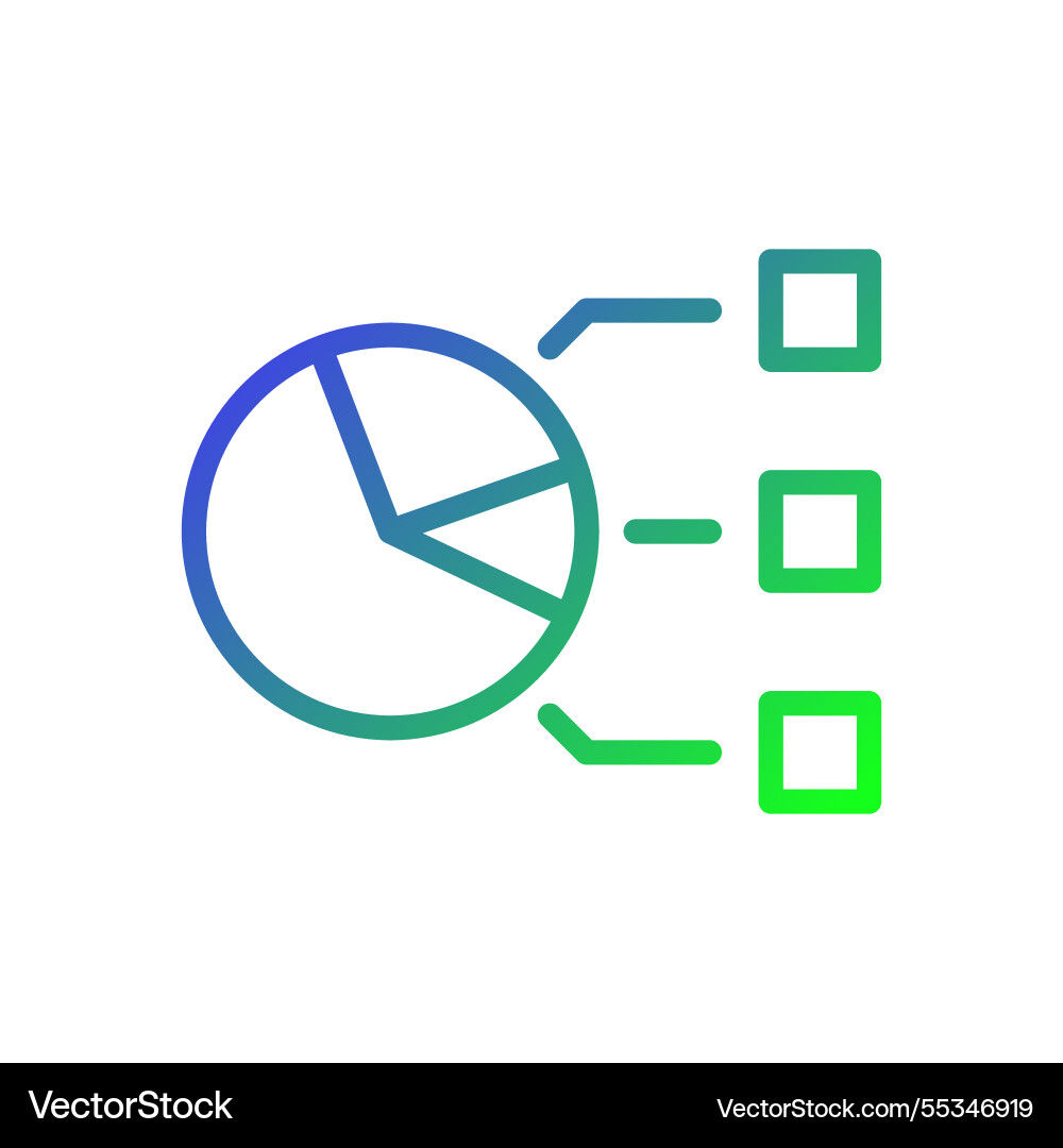 Pie chart with square legend business data icon Pie chart with square legend business data icon vector image