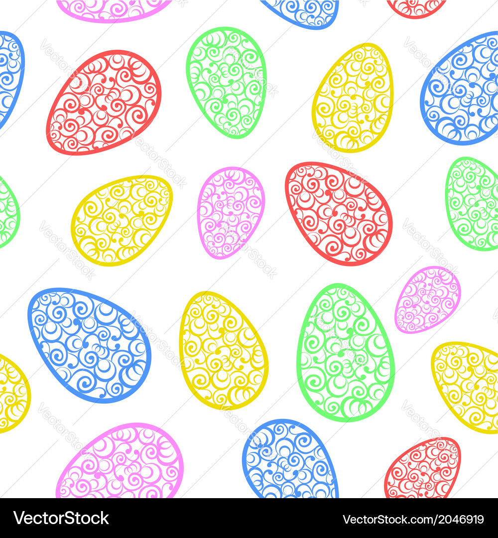 Seamless pattern with easter eggs – Royalty-Free Vector | VectorStock