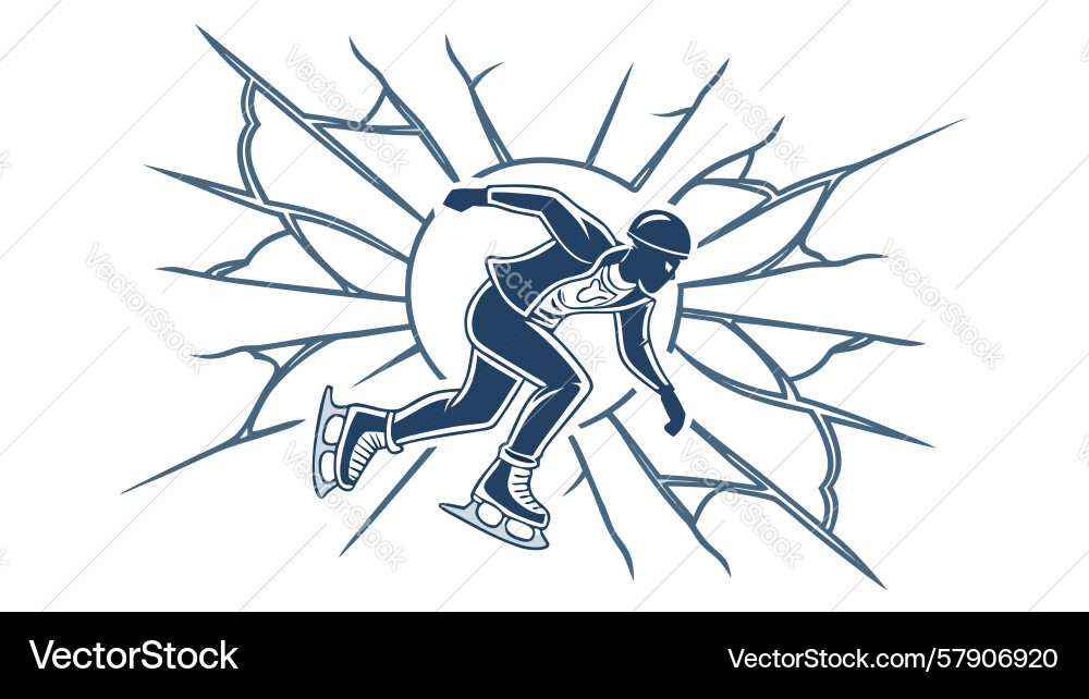 Abstract person breaking ice design generative ai Vector Image