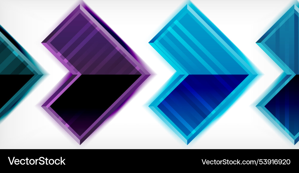 Arrow symbols created with 3d effects and line vector image