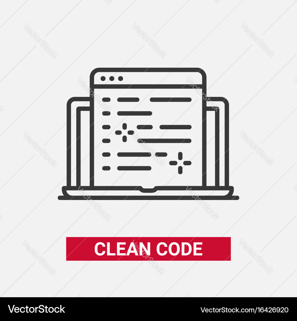 Clean code - modern single line design icon vector image