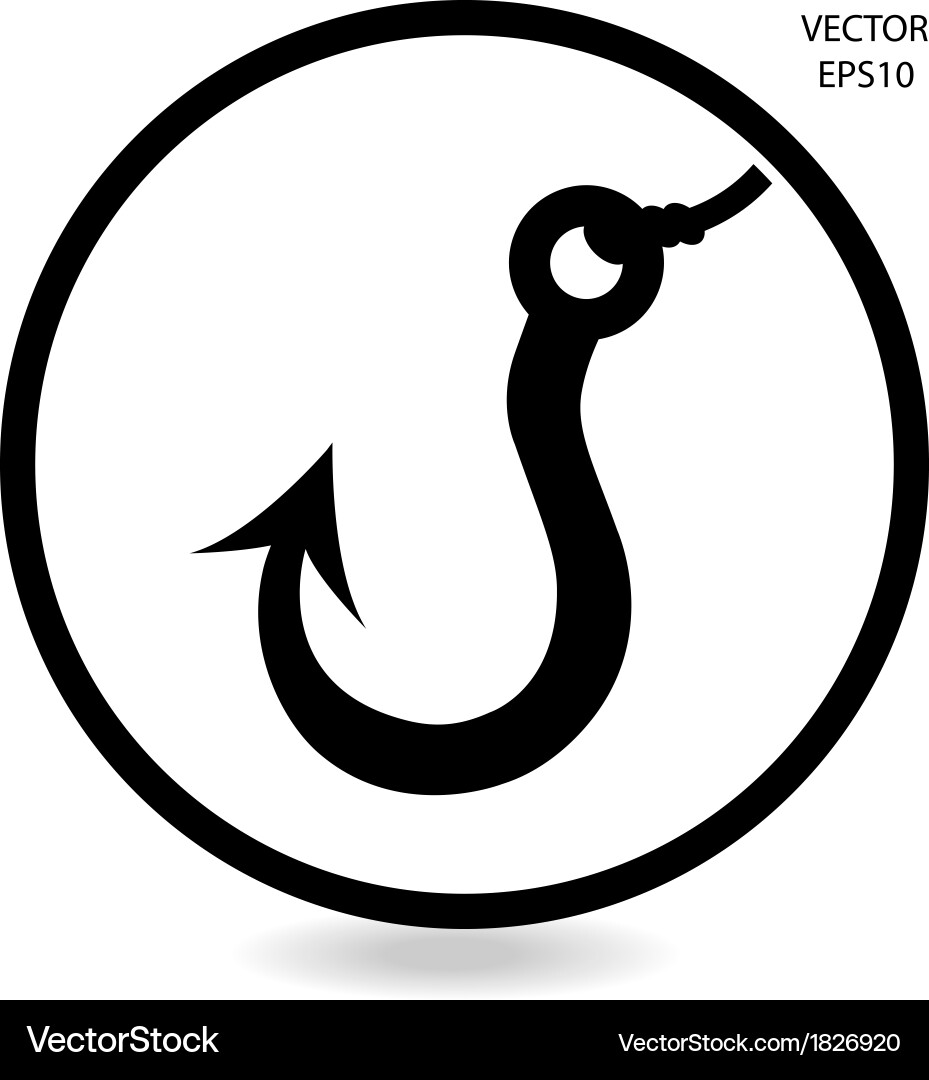 Fishing Hook Icon - Simple Royalty Free Vector Image