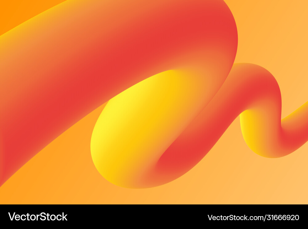 Fluid abstract curve gradient design on orange Fluid abstract curve gradient design on orange vector image