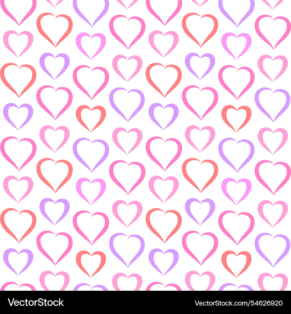 Heart shape multicolored lines seamless pattern Vector Image