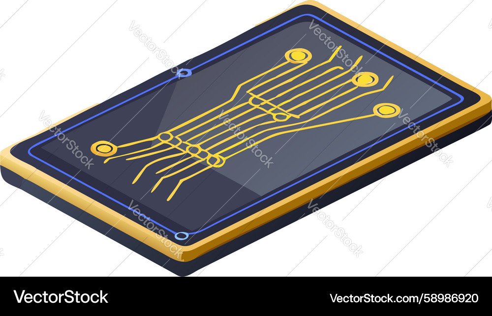 Isometric Circuit Board Module Vector Image