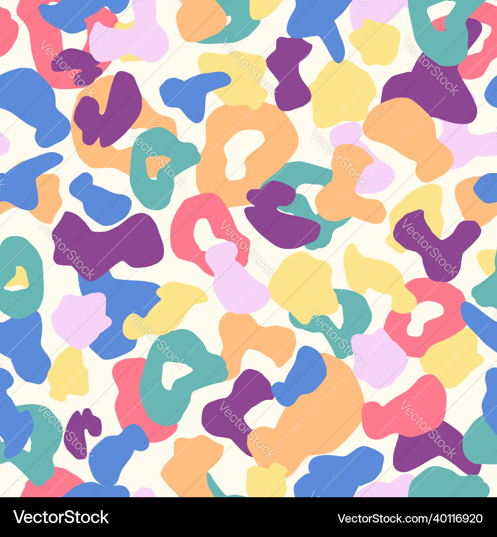 Rainbow Leopard Seamless Pattern Vector Image