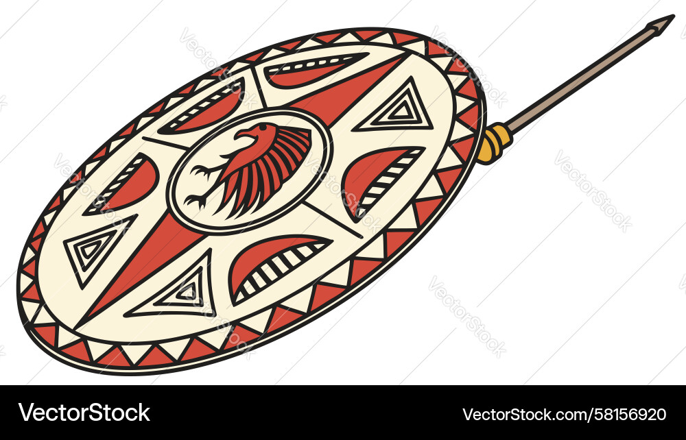 Tribal Shield with Symbolic Patterns Vector Image