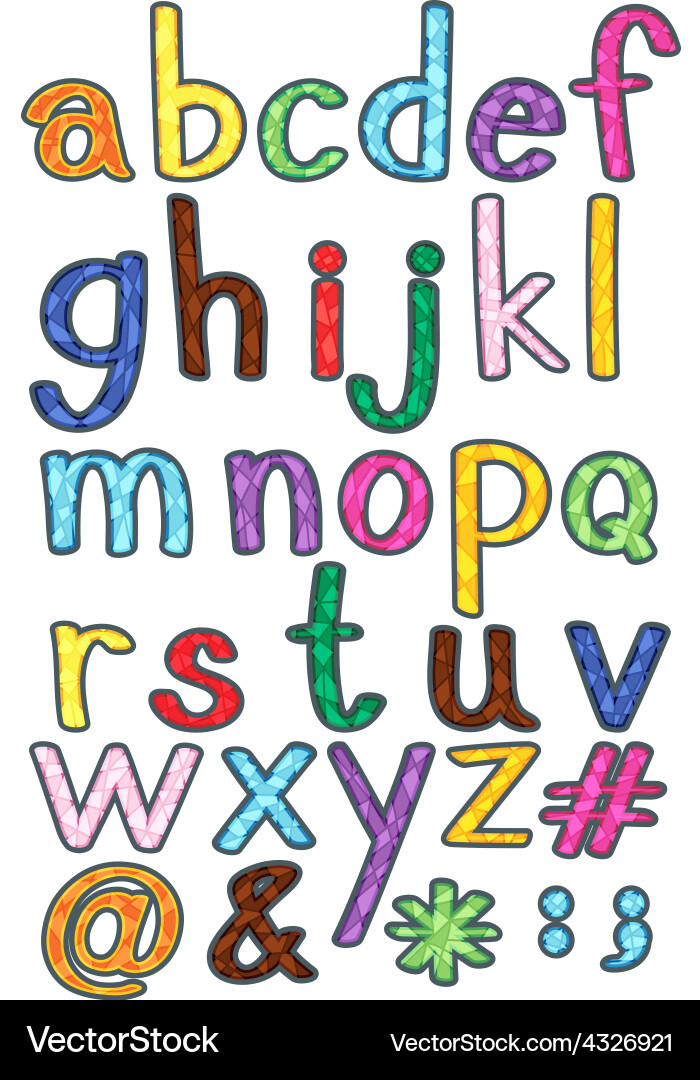 Alphabet Chart with Symbols Vector Image