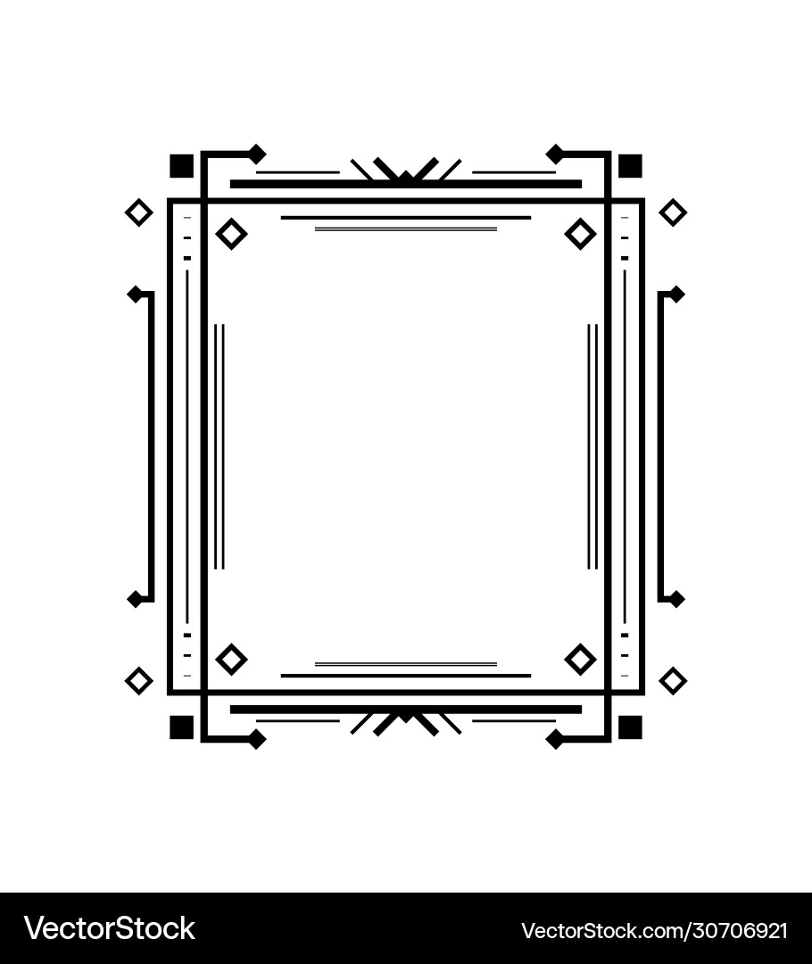 Art deco line border Art deco line border vector image