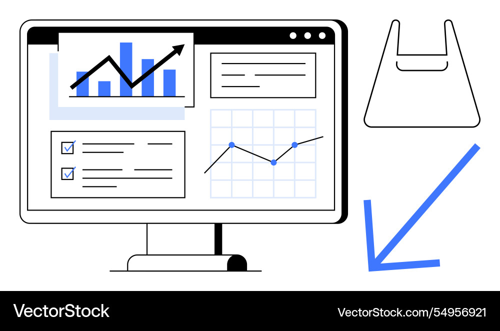 Data analytics interface with graphs charts Data analytics interface with graphs charts vector image