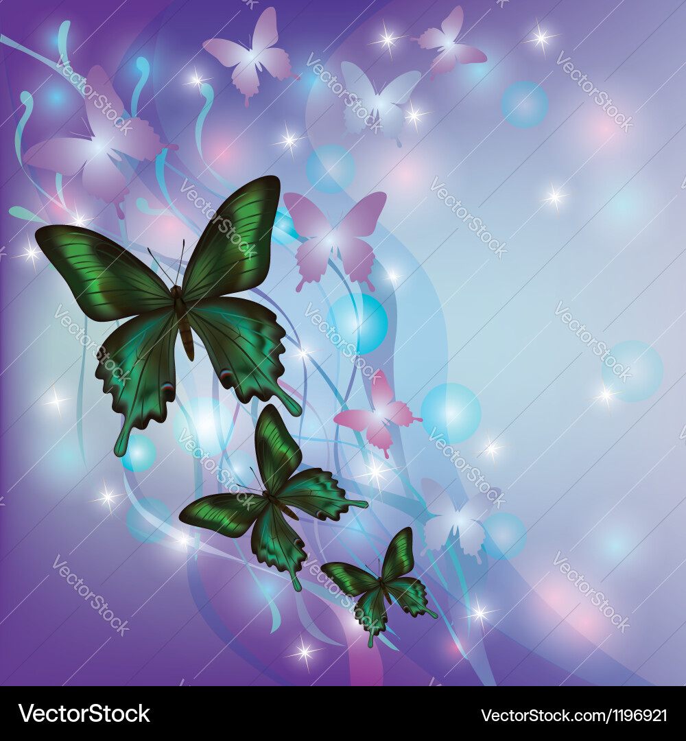 Glowing Butterfly Abstract Background vector image