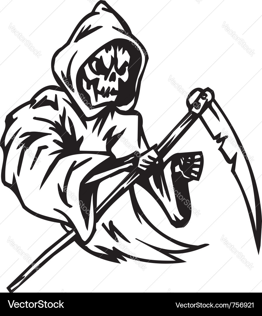 Halloween Reaper Scythe vector image