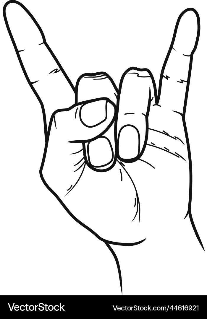 Hand in the classic rock and roll goat gesture vector image