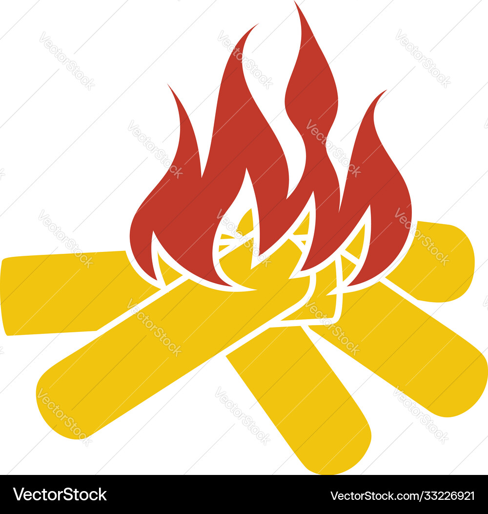 Icon camping fire Icon camping fire vector image